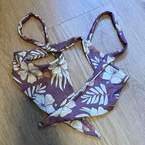 Floral Print Aloha Besame Stone Fox Swim Bikini Tie Front Top